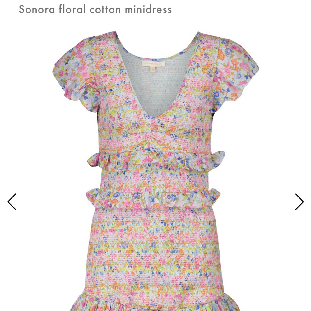 LoveShackFancy Pink Yellow Ruffled Tiered Sundress
